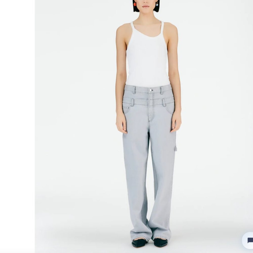 *SOLD on depop* Grey Denim Double Waisted Sam Jean - 27 (sample)